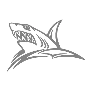 Samolepicí dekorace na vozidlo Žralok 020 levá v moři (17 - šedá) SAMOLEPKA NA AUTO, NÁLEPKA, FÓLIE, POLEP, TUNING, VLASTNÍ TEXT, TISK, AUTOSAMOLEPKY.cz, POLEPY, OBRÁZEK, LOGO, 3D STICKERS