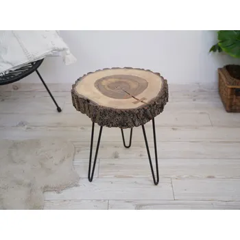 Konferenční stolek Konferenční Stůl, Ořech s kůrou 44 cm s Motýlky