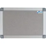 Textilní nástěnka AVELI 90x120 cm šedá, hliník.rám, XRT-00148