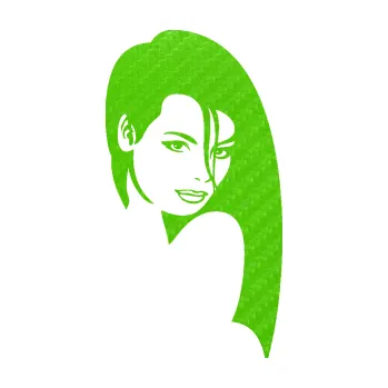 Samolepící dekorace SAMOLEPKA Žena tvář 002 pravá (58 - 3D karbon zelený kawasaki) NA AUTO, NÁLEPKA, FÓLIE, POLEP, TUNING, VLASTNÍ TEXT, TISK, AUTOSAMOLEPKY.cz, POLEPY, OBRÁZEK, LOGO, SAMOLEPKY