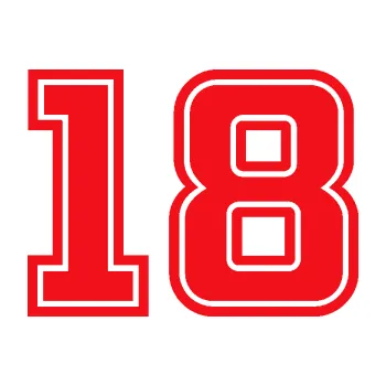 Polep vozidla SAMOLEPKA Startovní číslo 18 typ 5 (10 - červená) NA AUTO, NÁLEPKA, FÓLIE, POLEP, TUNING, VLASTNÍ TEXT, TISK, AUTOSAMOLEPKY.cz, POLEPY, OBRÁZEK, LOGO, SAMOLEPKY