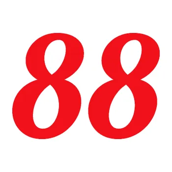 Polep vozidla Startovní číslo 88 typ 3 (10 - červená) SAMOLEPKA NA AUTO, NÁLEPKA, FÓLIE, POLEP, TUNING, VLASTNÍ TEXT, TISK, AUTOSAMOLEPKY.cz, POLEPY, OBRÁZEK, LOGO, 3D STICKERS