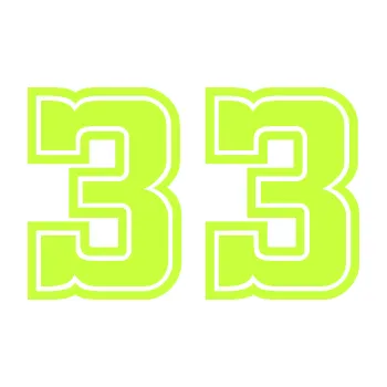 Polep vozidla Startovní číslo 33 typ 5 (27 - limetová) SAMOLEPKA NA AUTO, NÁLEPKA, FÓLIE, POLEP, TUNING, VLASTNÍ TEXT, TISK, AUTOSAMOLEPKY.cz, POLEPY, OBRÁZEK, LOGO, 3D STICKERS