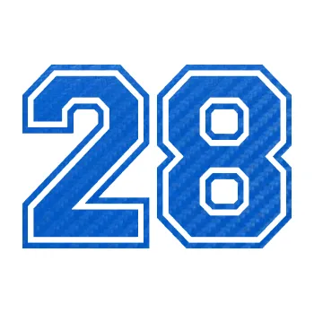 Polep vozidla SAMOLEPKA Startovní číslo 28 typ 4 (57 - 3D karbon modrý) NA AUTO, NÁLEPKA, FÓLIE, POLEP, TUNING, VLASTNÍ TEXT, TISK, AUTOSAMOLEPKY.cz, POLEPY, OBRÁZEK, LOGO, SAMOLEPKY