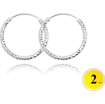 Broušené stříbrné náušnice kruhy 2 cm