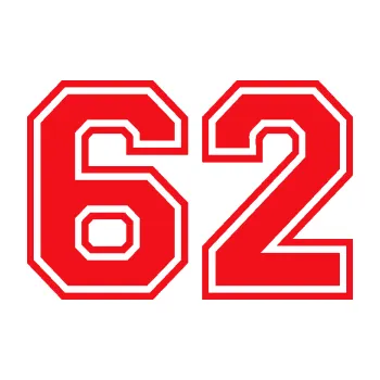 Polep vozidla SAMOLEPKA Startovní číslo 62 typ 4 (10 - červená) NA AUTO, NÁLEPKA, FÓLIE, POLEP, TUNING, VLASTNÍ TEXT, TISK, AUTOSAMOLEPKY.cz, POLEPY, OBRÁZEK, LOGO, SAMOLEPKY