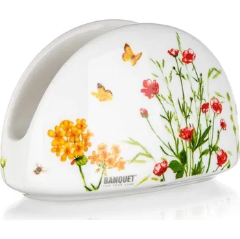 Banquet Keramický stojánek na ubrousky MEADOW 12cm bílá