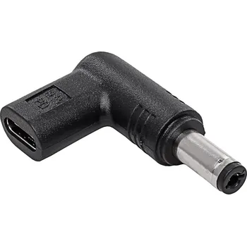 Elektrická zásuvka AKYGA Adaptér USB C zásuvka,DC 5,5/2,1 zástrčka černá 100W 5A