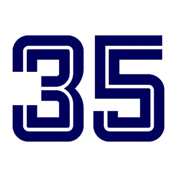 Polep vozidla Startovní číslo 35 typ 7 (23 - tmavě modrá) SAMOLEPKA NA AUTO, NÁLEPKA, FÓLIE, POLEP, TUNING, VLASTNÍ TEXT, TISK, AUTOSAMOLEPKY.cz, POLEPY, OBRÁZEK, LOGO, 3D STICKERS