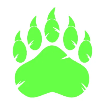 samolepka Tlapa medvěda 002 pravá (71 - Fluorescentní zelená) SAMOLEPKA NA AUTO, NÁLEPKA, FÓLIE, POLEP, TUNING, VLASTNÍ TEXT, TISK, AUTOSAMOLEPKY.cz, POLEPY, OBRÁZEK, LOGO, 3D STICKERS