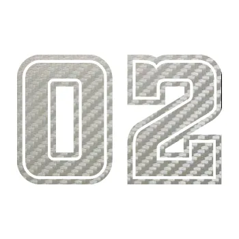 Polep vozidla Startovní číslo 02 typ 5 (52 - 3D karbon stříbrný) SAMOLEPKA NA AUTO, NÁLEPKA, FÓLIE, POLEP, TUNING, VLASTNÍ TEXT, TISK, AUTOSAMOLEPKY.cz, POLEPY, OBRÁZEK, LOGO, 3D STICKERS