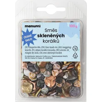 Dětské navlékací korálky Manumi směs skleněných korálků lístky růže