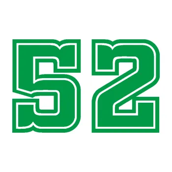 Polep vozidla Startovní číslo 52 typ 5 (12 - zelená) SAMOLEPKA NA AUTO, NÁLEPKA, FÓLIE, POLEP, TUNING, VLASTNÍ TEXT, TISK, AUTOSAMOLEPKY.cz, POLEPY, OBRÁZEK, LOGO, 3D STICKERS
