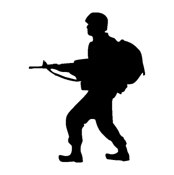 Samolepící dekorace SAMOLEPKA Voják 016 levá (01 - černá) NA AUTO, NÁLEPKA, FÓLIE, POLEP, TUNING, VLASTNÍ TEXT, TISK, AUTOSAMOLEPKY.cz, POLEPY, OBRÁZEK, LOGO, SAMOLEPKY