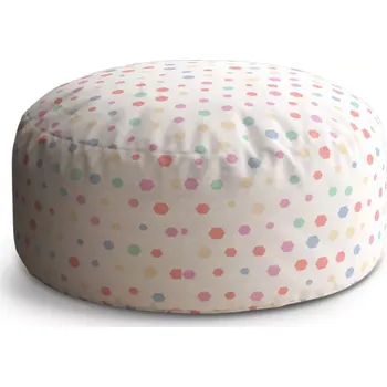 Sedací pytel Kulatý taburet Circle Různě barevné puntíky: 38x48 cm - Sablio