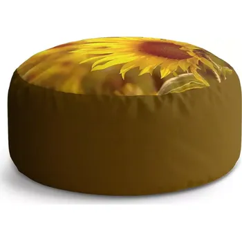 Sedací pytel Kulatý taburet Circle Slunečnice 3: 38x48 cm - Sablio