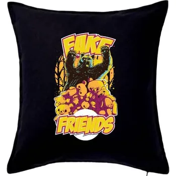 Polštář Fake Friends - Polštář 50x50 - 50x50 - Pouze potah ( Černá )