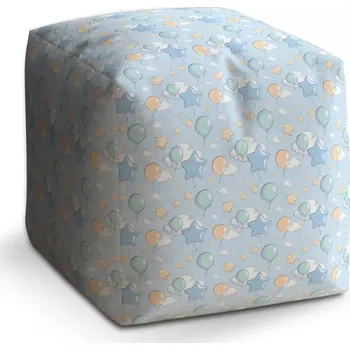 Taburet Taburet Kostka Balónky a hvězdy: 40x40x40 cm - Sablio