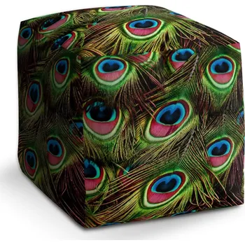 Taburet Taburet Kostka Paví peří: 40x40x40 cm - Sablio