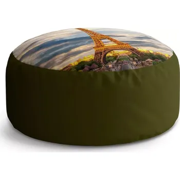 Sedací pytel Kulatý taburet Circle Eiffel Tower 3: 38x48 cm - Sablio