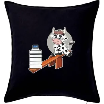 Polštář Kravka na houpačce - Polštář 50x50 - 50x50 - Pouze potah ( Černá )