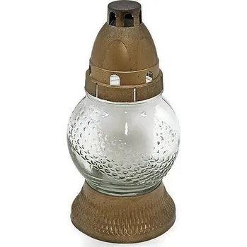 Smuteční dekorace Hřbitovní sklo 18cm svíčka vklad 30g Z459CI
