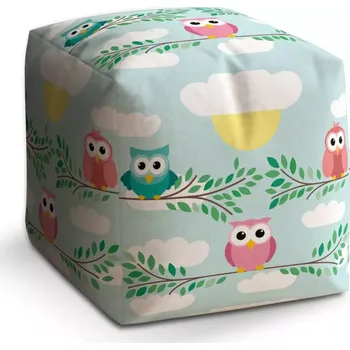 Taburet Taburet Kostka Sovičky: 40x40x40 cm - Sablio