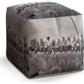 Taburet Taburet Kostka Zedníci na traverze: 40x40x40 cm - Sablio