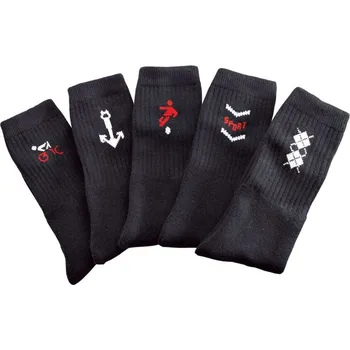 Dámské ponožky Sada 10 párů sportovních ponožek s motivy černá 39/42