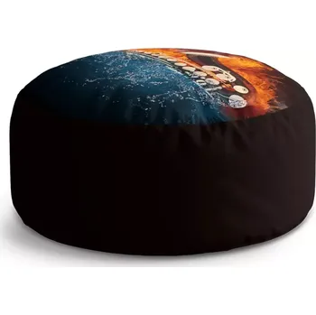 Sedací pytel Kulatý taburet Circle Ohnivý saxofon: 38x48 cm - Sablio