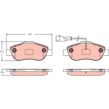 Brzdová destička Sada brzdových destiček, kotoučová brzda TRW GDB2415