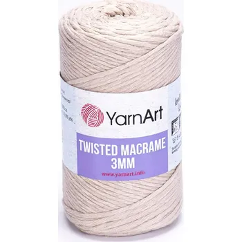 Příze Pletací příze YarnArt TWISTED MACRAME 3mm 753 béžová, jednobarevná, 250g/195m