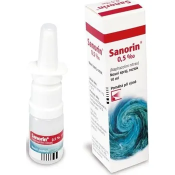 Lék na kašel, rýmu a nachlazení TEVA SANORIN 0,5MG/ML nosní podání sprej, roztok 1X10ML