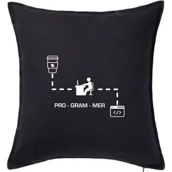Polštář Programer code - Polštář 50x50 - 50x50 - Pouze potah ( Černá )