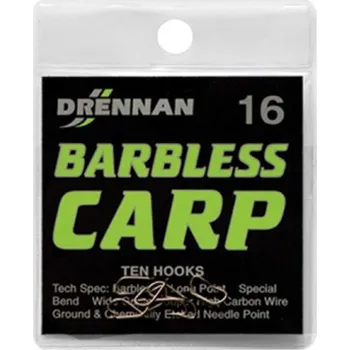 Rybářský háček Drennan háčky bez protihrotu Carp Barbless vel. 18
