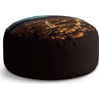 Sedací pytel Kulatý taburet Circle Noční Paříž: 38x48 cm - Sablio
