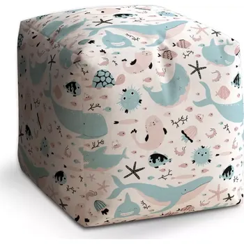 Taburet Taburet Kostka Animovaný mořský svět: 40x40x40 cm - Sablio