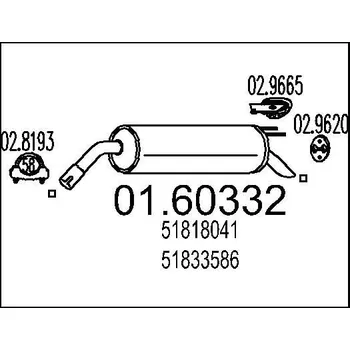 Auto-moto Zadní tlumič výfuku MTS 01.60332