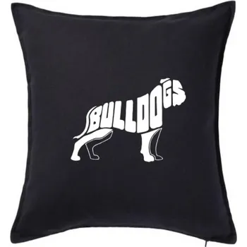 Polštář Buldog - Polštář 50x50 - 50x50 - Včetně výplně ( Černá )