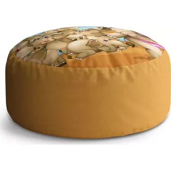 Sedací pytel Kulatý taburet Circle Sloni: 38x48 cm - Sablio