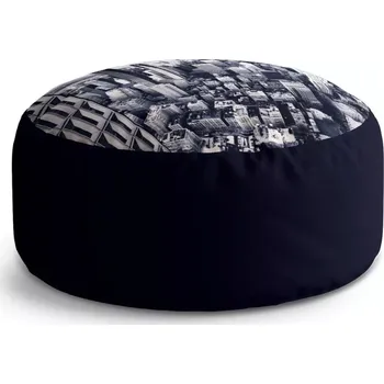 Sedací pytel Kulatý taburet Circle Mrakodrapy 2: 38x48 cm - Sablio