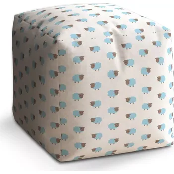 Taburet Taburet Kostka Modré ovce: 40x40x40 cm - Sablio