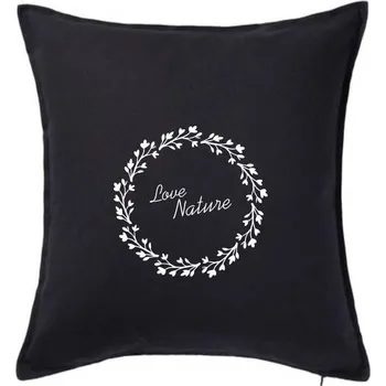 Polštář Love Nature - Polštář 50x50 - 50x50 - Pouze potah ( Černá )