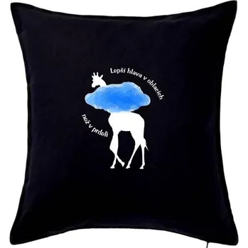 Polštář Hlava v oblacích - Polštář 50x50 - 50x50 - Pouze potah ( Černá )
