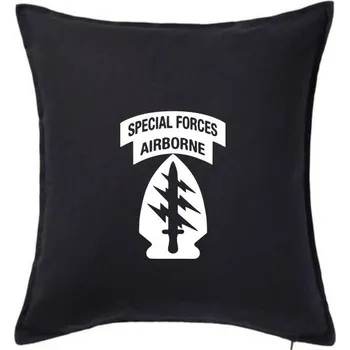 Polštář Airbone Special Forces - Polštář 50x50 - 50x50 - Včetně výplně ( Černá )