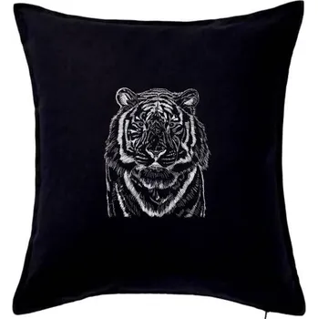 Polštář Tygr skica - Polštář 50x50 - 50x50 - Pouze potah ( Černá )