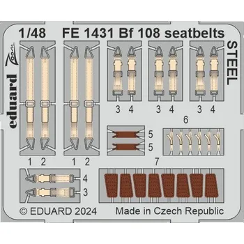 Plastikový model Eduard 1/48 Bf 108 seatbelts STEEL (EDUARD)