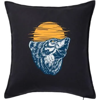 Polštář Vyjící vlk - Polštář 50x50 - 50x50 - Pouze potah ( Černá )