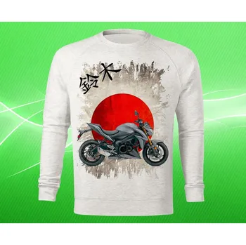 Pánská mikina mikina Suzuki GSX-S1000 pánská M (mikina s motorkou světle šedý melír )