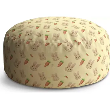 Sedací pytel Kulatý taburet Circle Zajíček s mrkví: 38x48 cm - Sablio